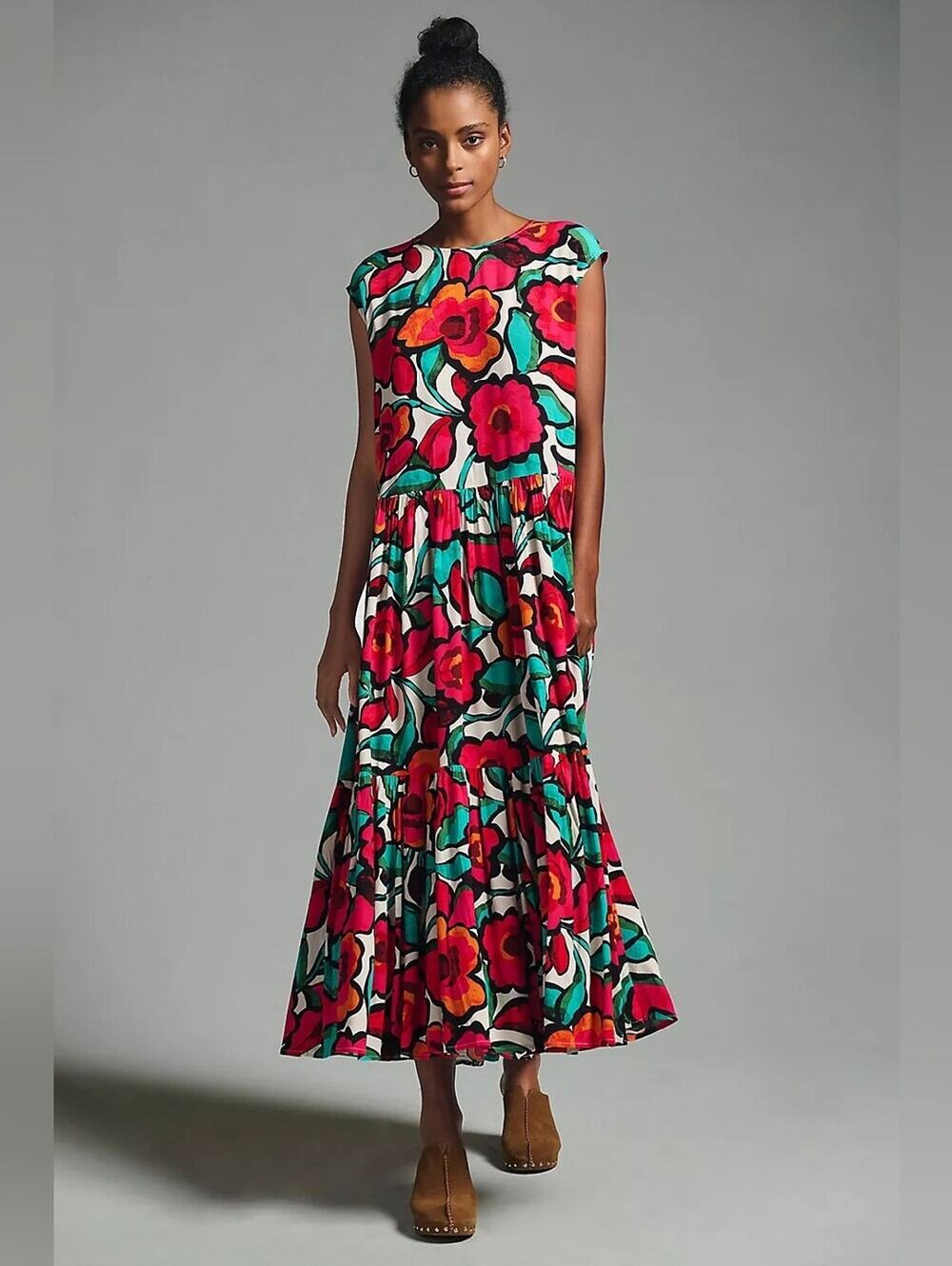 Anthropologie Corey Lynn Calter Tiered Short-Sleeve Dress Medium